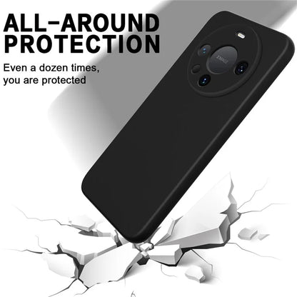 For Huawei Mate 60 Pro Case Liquid Silicone Phone Shell Slim-Fit Phone Cover with Strap