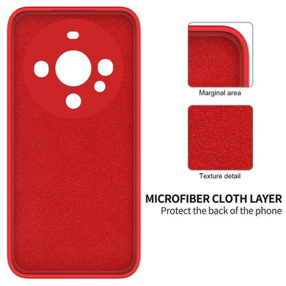 For Huawei Mate 60 Pro Case Liquid Silicone Phone Shell Slim-Fit Phone Cover with Strap