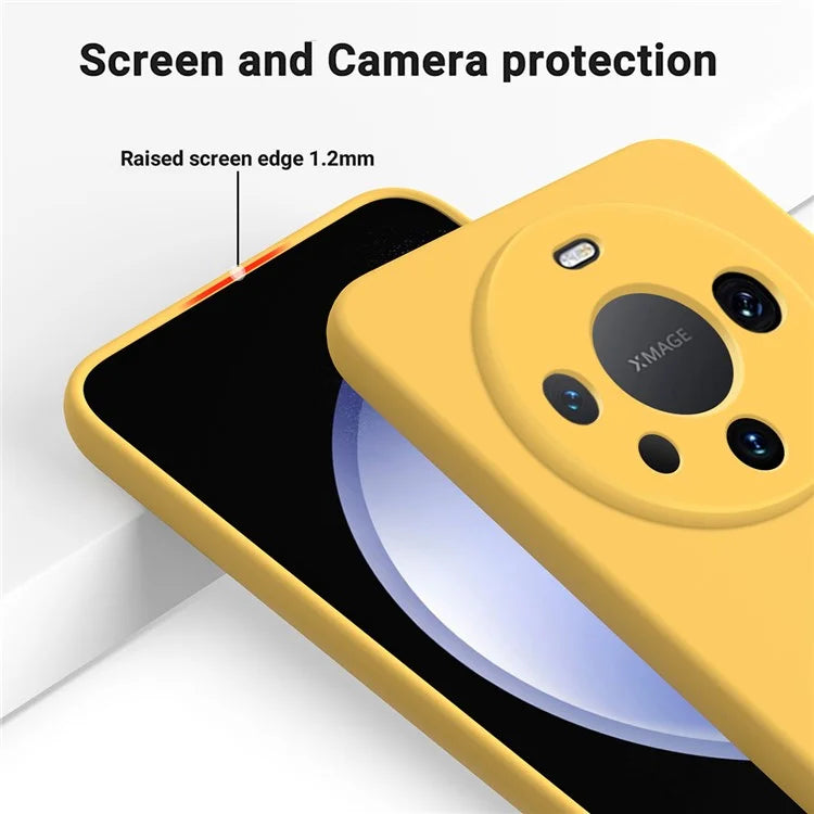 For Huawei Mate 60 Pro Case Liquid Silicone Phone Shell Slim-Fit Phone Cover with Strap