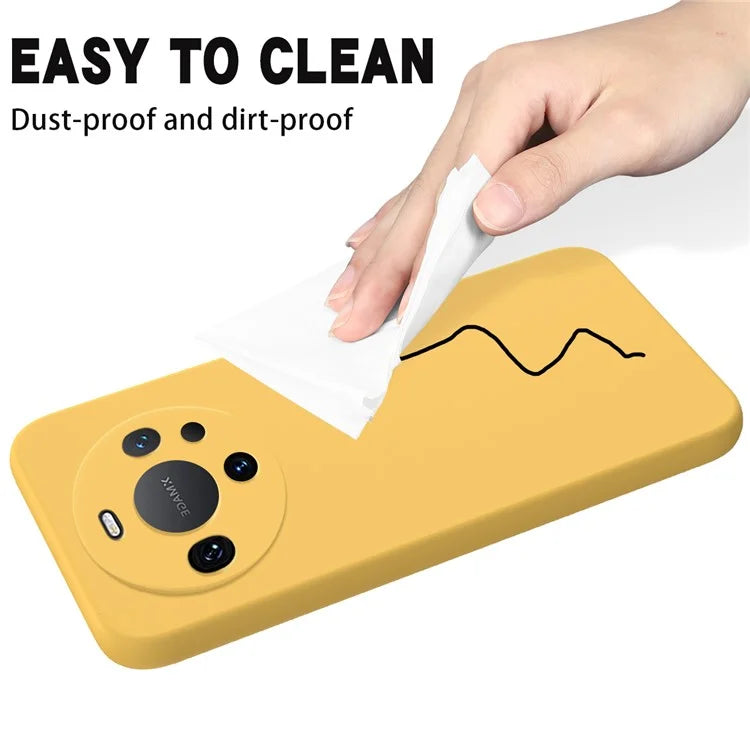 For Huawei Mate 60 Pro Case Liquid Silicone Phone Shell Slim-Fit Phone Cover with Strap