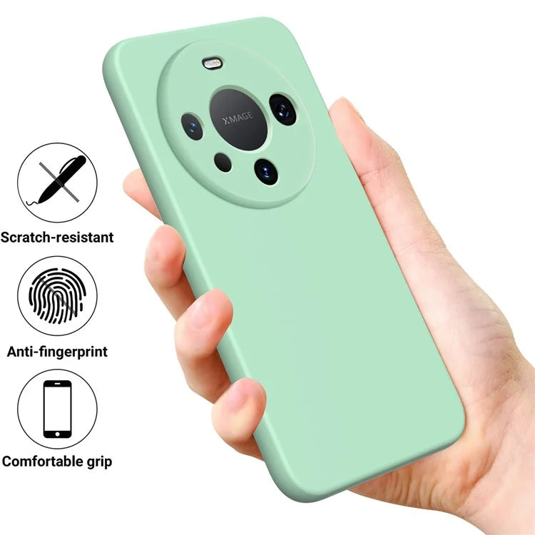 For Huawei Mate 60 Pro Case Liquid Silicone Phone Shell Slim-Fit Phone Cover with Strap