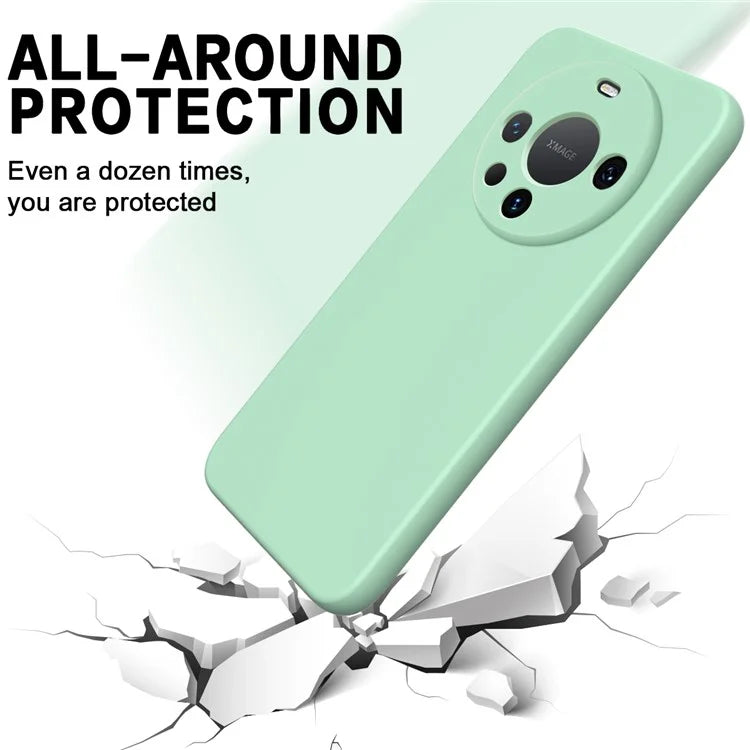 For Huawei Mate 60 Pro Case Liquid Silicone Phone Shell Slim-Fit Phone Cover with Strap