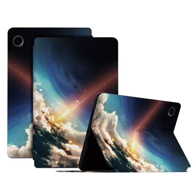 For Samsung Galaxy Tab A9 Case Pattern Printing Stand PU Leather Stand Tablet Cover
