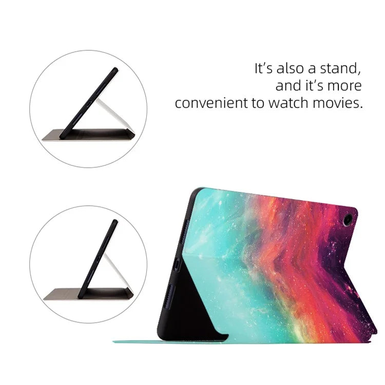 For Samsung Galaxy Tab A9+ Case PU Leather Stand Pattern Printing Stand Tablet Shell