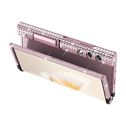 For Honor V Purse Case Rhinestone Decoration Kickstand Hard PC Phone Cover