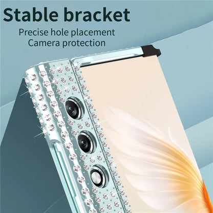 For Honor V Purse Case Rhinestone Decoration Kickstand Hard PC Phone Cover