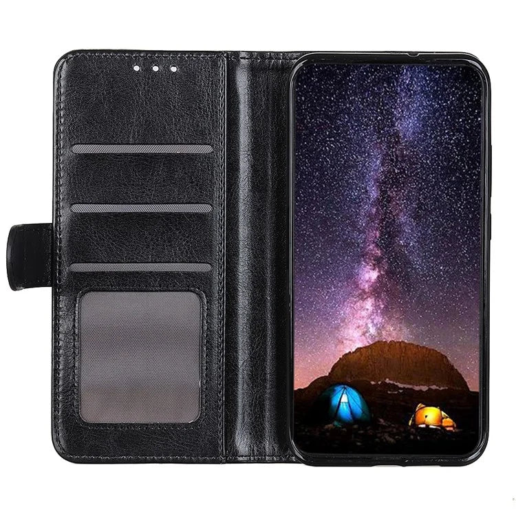 For Xiaomi 14 Case Crazy Horse Texture Phone Cover Magnetic Clasp PU Leather Wallet Shell