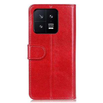 For Xiaomi 14 Case Crazy Horse Texture Phone Cover Magnetic Clasp PU Leather Wallet Shell