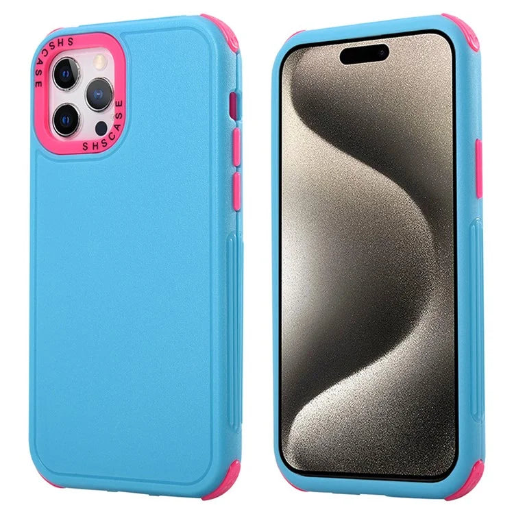 For  iPhone 15 Pro Phone Case 3-in-1 TPU + PC Thicken Corners Protection Cover