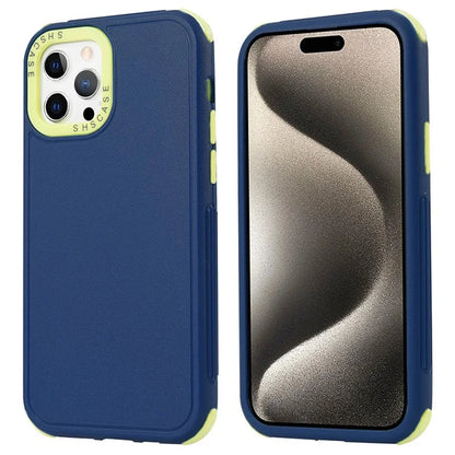 For  iPhone 15 Pro Phone Case 3-in-1 TPU + PC Thicken Corners Protection Cover