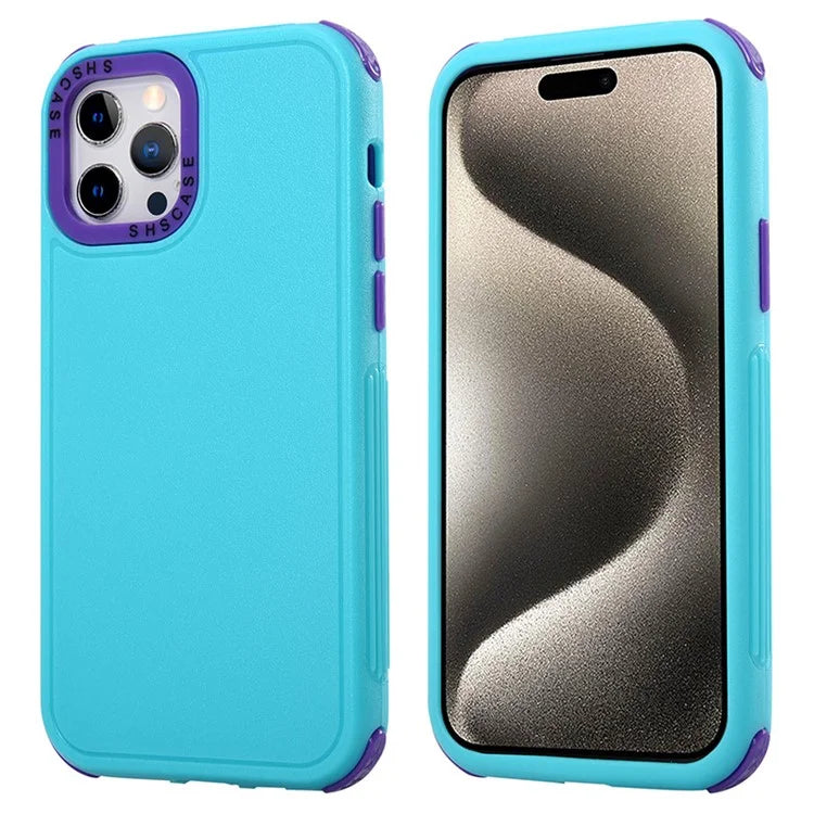 For  iPhone 15 Pro Phone Case 3-in-1 TPU + PC Thicken Corners Protection Cover