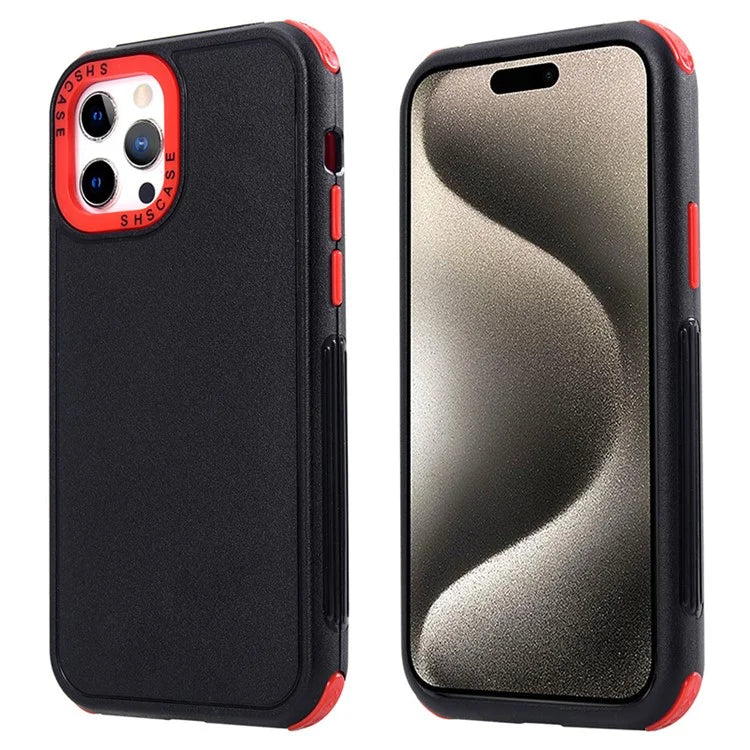For  iPhone 15 Pro Phone Case 3-in-1 TPU + PC Thicken Corners Protection Cover