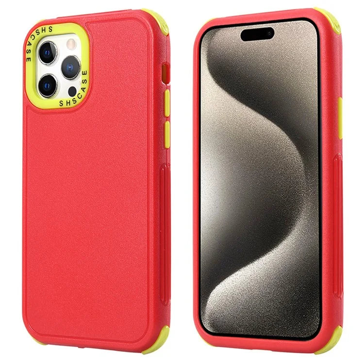For  iPhone 15 Pro Phone Case 3-in-1 TPU + PC Thicken Corners Protection Cover