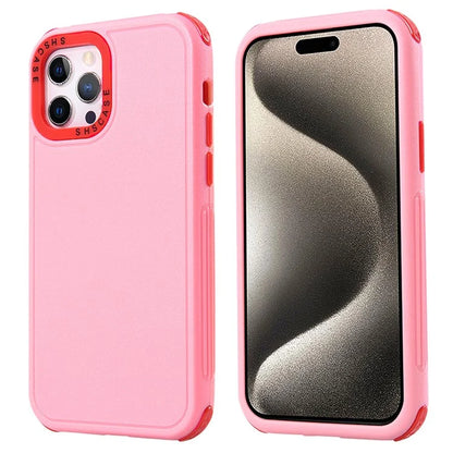 For  iPhone 15 Pro Phone Case 3-in-1 TPU + PC Thicken Corners Protection Cover