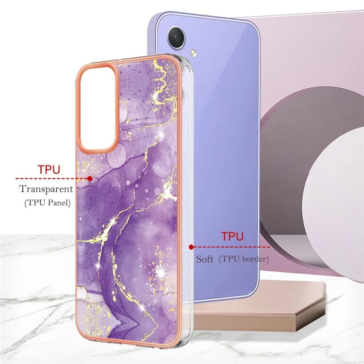 YB IMD Series-2 For Samsung Galaxy A15 5G Case Electroplating Marble Pattern Phone Cover