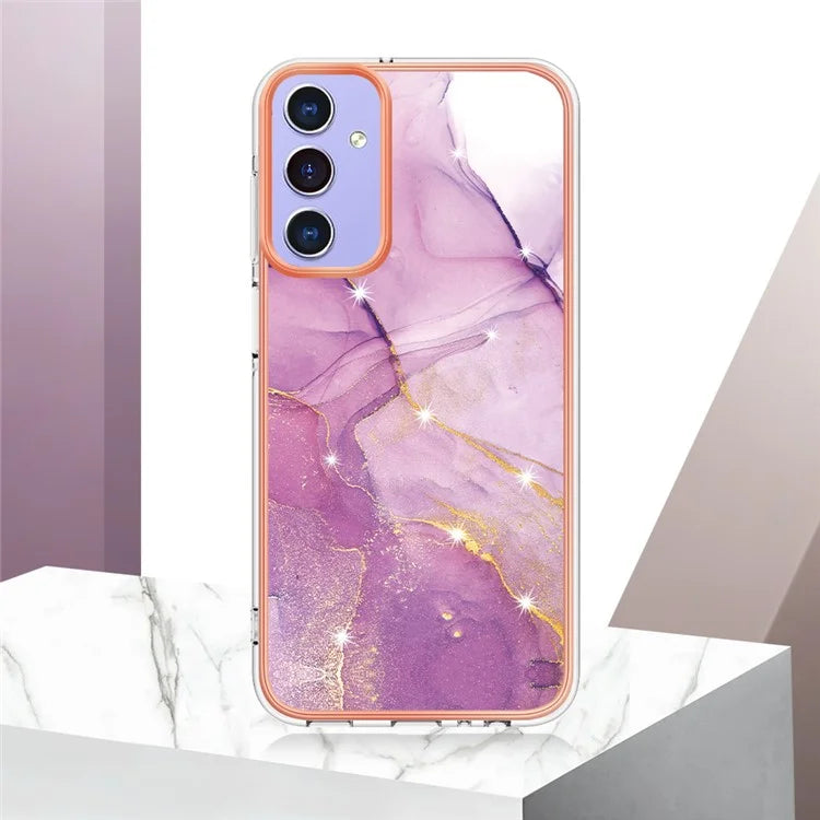 YB IMD Series-2 For Samsung Galaxy A15 5G Case Electroplating Marble Pattern Phone Cover