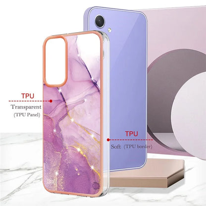 YB IMD Series-2 For Samsung Galaxy A15 5G Case Electroplating Marble Pattern Phone Cover