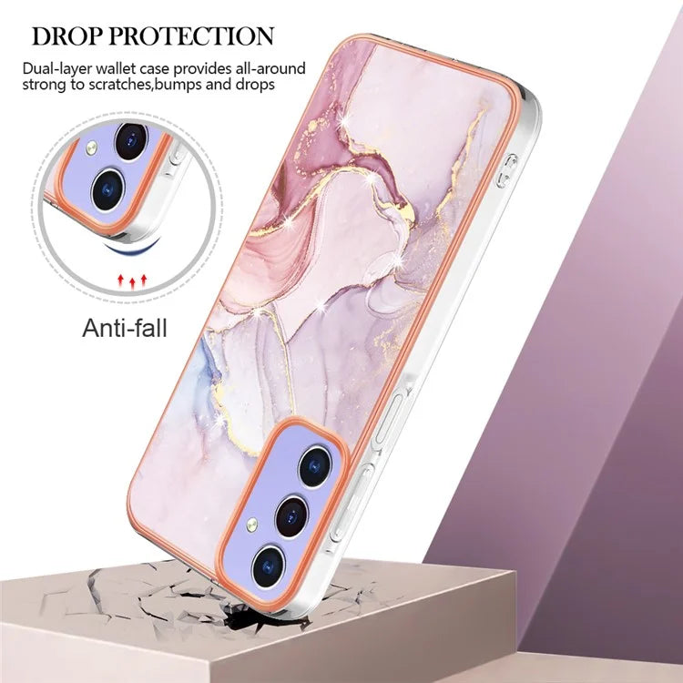 YB IMD Series-2 For Samsung Galaxy A15 5G Case Electroplating Marble Pattern Phone Cover
