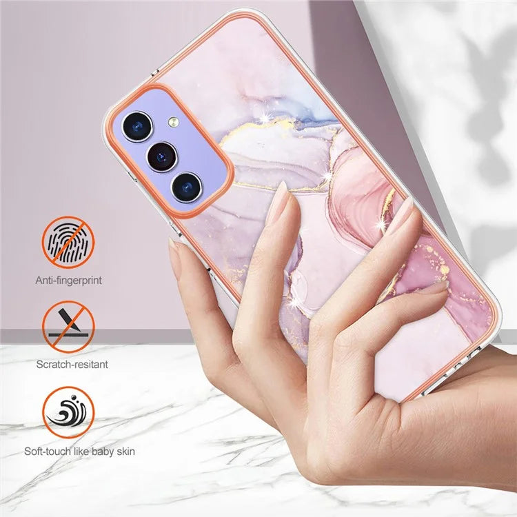 YB IMD Series-2 For Samsung Galaxy A15 5G Case Electroplating Marble Pattern Phone Cover