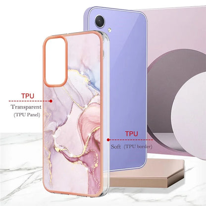 YB IMD Series-2 For Samsung Galaxy A15 5G Case Electroplating Marble Pattern Phone Cover