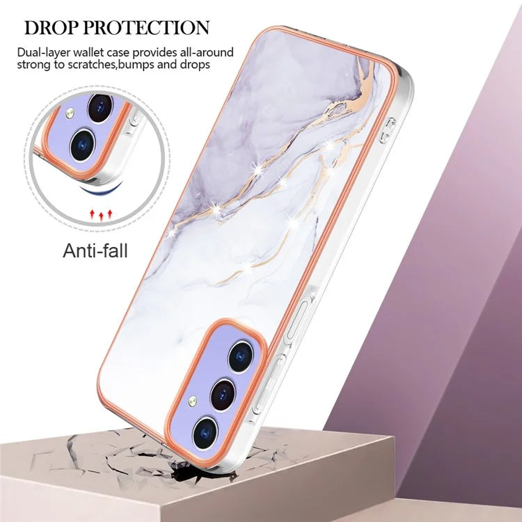 YB IMD Series-2 For Samsung Galaxy A15 5G Case Electroplating Marble Pattern Phone Cover