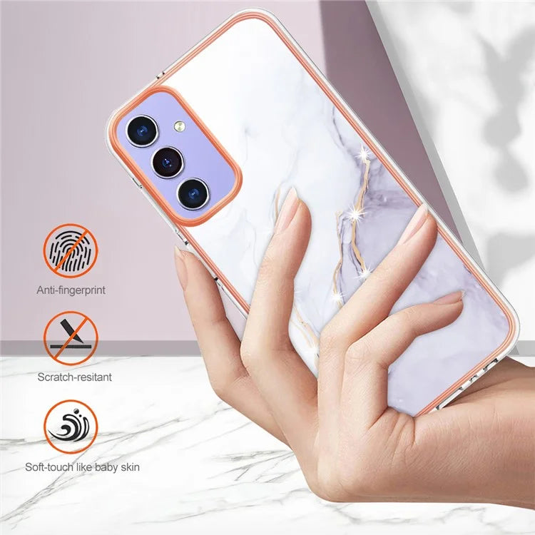 YB IMD Series-2 For Samsung Galaxy A15 5G Case Electroplating Marble Pattern Phone Cover