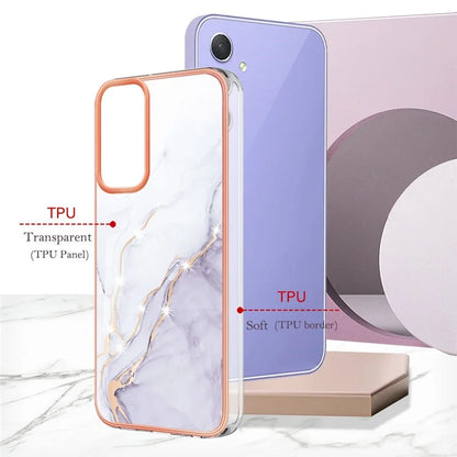 YB IMD Series-2 For Samsung Galaxy A15 5G Case Electroplating Marble Pattern Phone Cover
