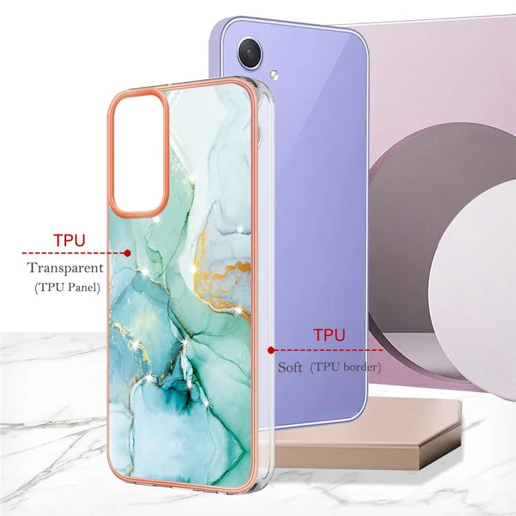 YB IMD Series-2 For Samsung Galaxy A15 5G Case Electroplating Marble Pattern Phone Cover