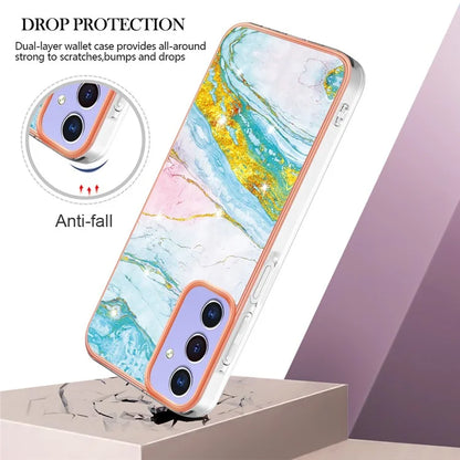 YB IMD Series-2 For Samsung Galaxy A15 5G Case Electroplating Marble Pattern Phone Cover