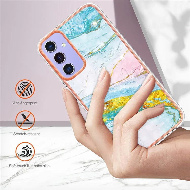 YB IMD Series-2 For Samsung Galaxy A15 5G Case Electroplating Marble Pattern Phone Cover