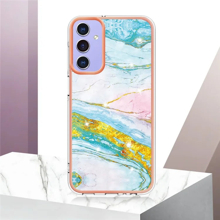 YB IMD Series-2 For Samsung Galaxy A15 5G Case Electroplating Marble Pattern Phone Cover