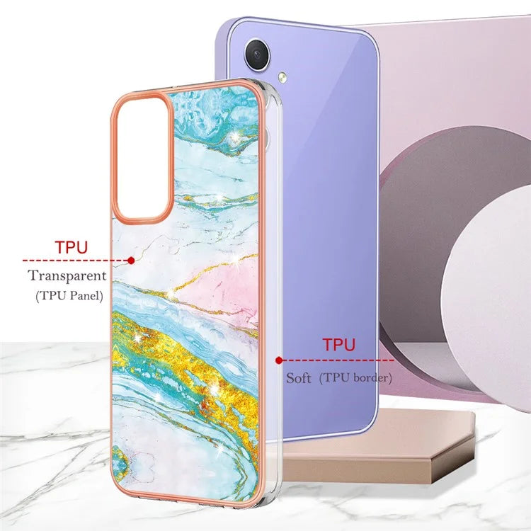 YB IMD Series-2 For Samsung Galaxy A15 5G Case Electroplating Marble Pattern Phone Cover