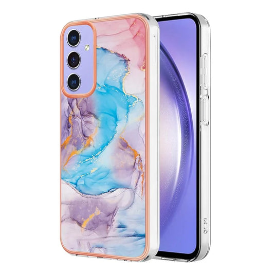 YB IMD Series-1 For Samsung Galaxy A15 5G Case Pattern Plating Frame Design Phone Cover