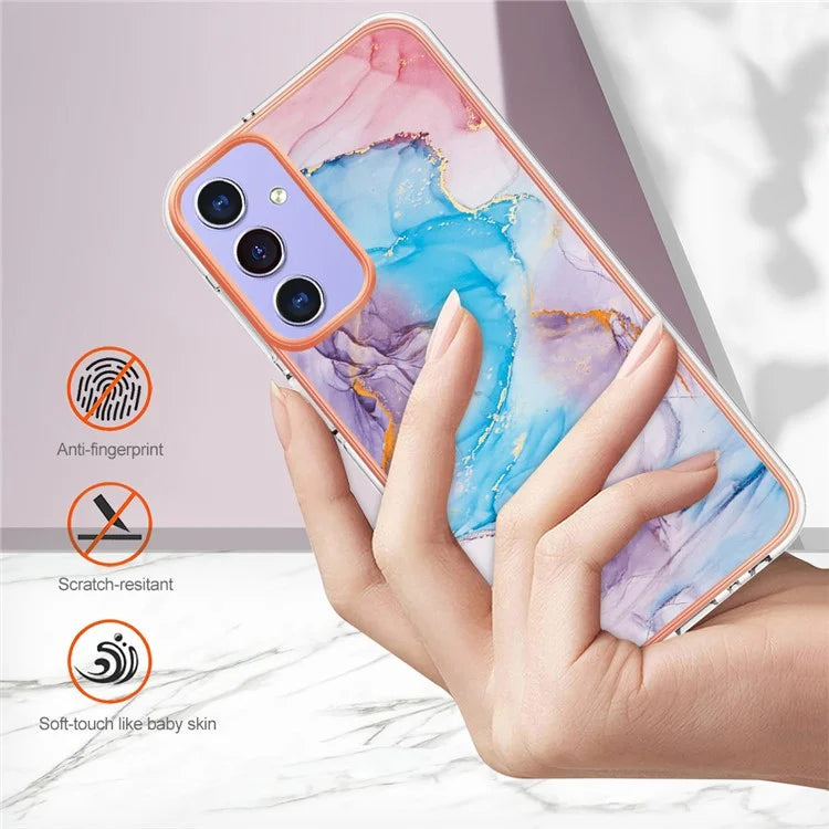 YB IMD Series-1 For Samsung Galaxy A15 5G Case Pattern Plating Frame Design Phone Cover