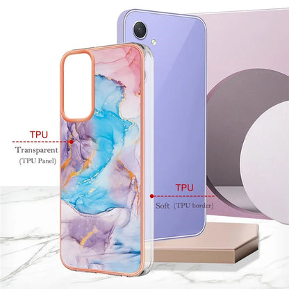 YB IMD Series-1 For Samsung Galaxy A15 5G Case Pattern Plating Frame Design Phone Cover
