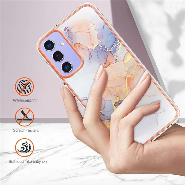 YB IMD Series-1 For Samsung Galaxy A15 5G Case Pattern Plating Frame Design Phone Cover