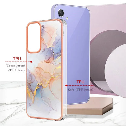 YB IMD Series-1 For Samsung Galaxy A15 5G Case Pattern Plating Frame Design Phone Cover