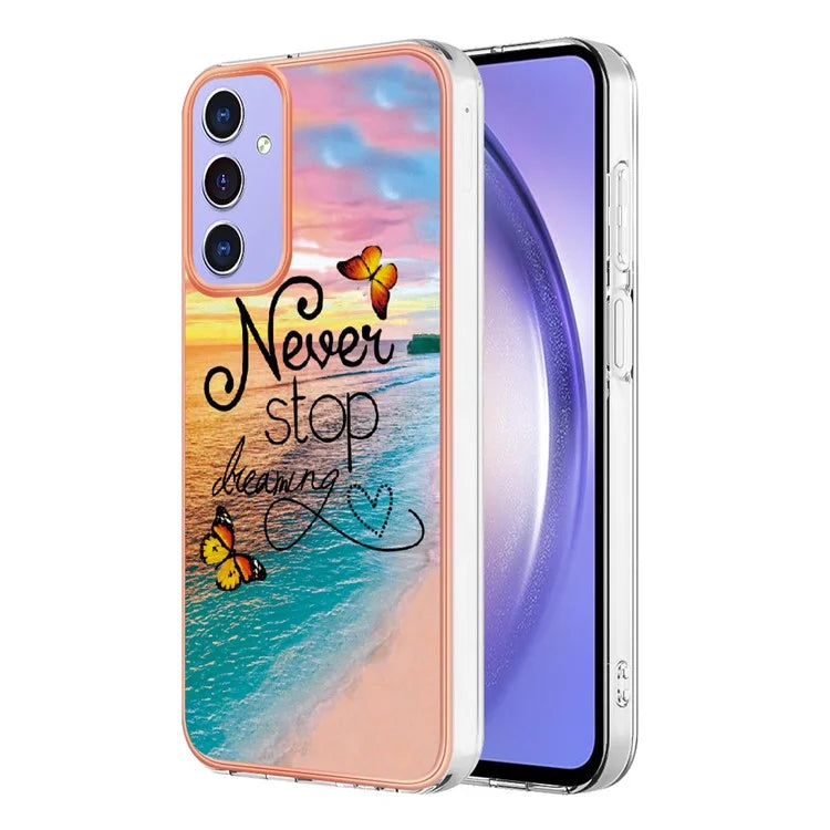 YB IMD Series-1 For Samsung Galaxy A15 5G Case Pattern Plating Frame Design Phone Cover
