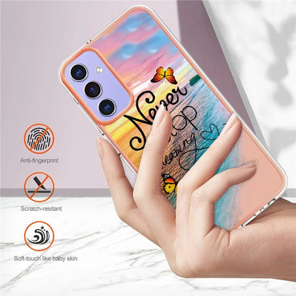 YB IMD Series-1 For Samsung Galaxy A15 5G Case Pattern Plating Frame Design Phone Cover