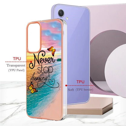 YB IMD Series-1 For Samsung Galaxy A15 5G Case Pattern Plating Frame Design Phone Cover