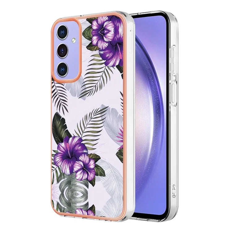 YB IMD Series-1 For Samsung Galaxy A15 5G Case Pattern Plating Frame Design Phone Cover