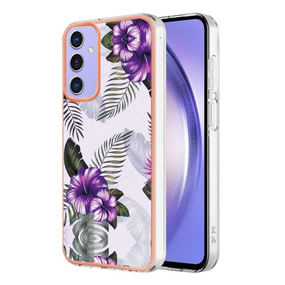 YB IMD Series-1 For Samsung Galaxy A15 5G Case Pattern Plating Frame Design Phone Cover