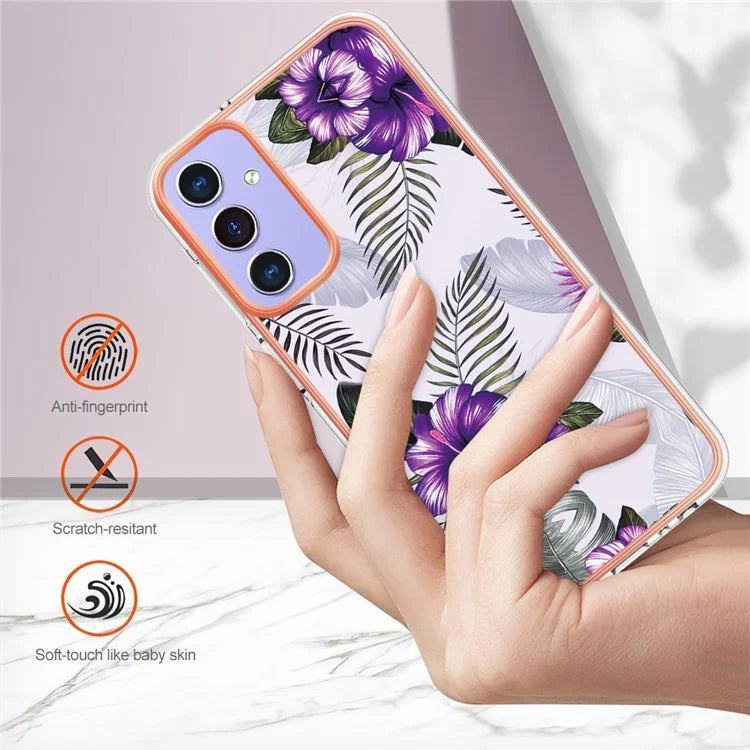 YB IMD Series-1 For Samsung Galaxy A15 5G Case Pattern Plating Frame Design Phone Cover