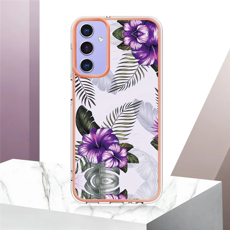 YB IMD Series-1 For Samsung Galaxy A15 5G Case Pattern Plating Frame Design Phone Cover
