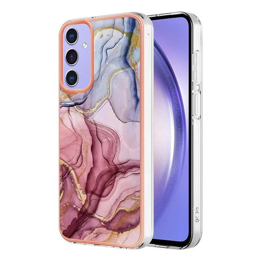 YB IMD Series-16 Style-E For Samsung Galaxy A15 5G Case Plating Marble Pattern Phone Cover