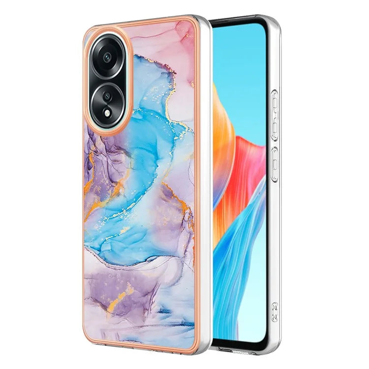 YB IMD Series-1 For Oppo A58 4G Case Electroplating Pattern TPU Phone Cover