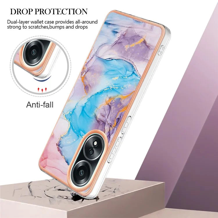 YB IMD Series-1 For Oppo A58 4G Case Electroplating Pattern TPU Phone Cover