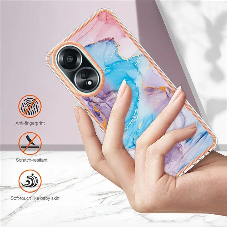 YB IMD Series-1 For Oppo A58 4G Case Electroplating Pattern TPU Phone Cover