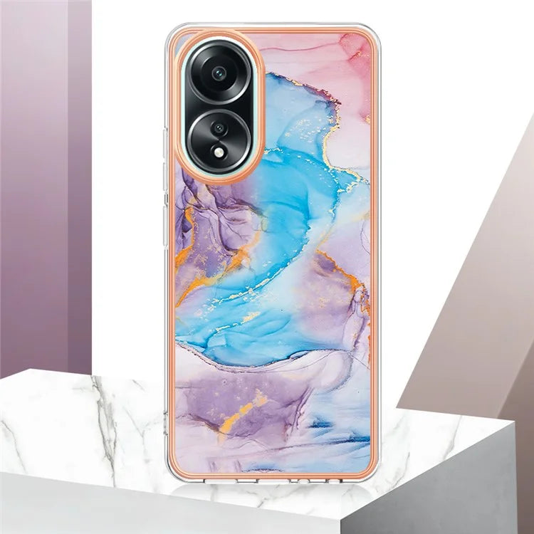 YB IMD Series-1 For Oppo A58 4G Case Electroplating Pattern TPU Phone Cover