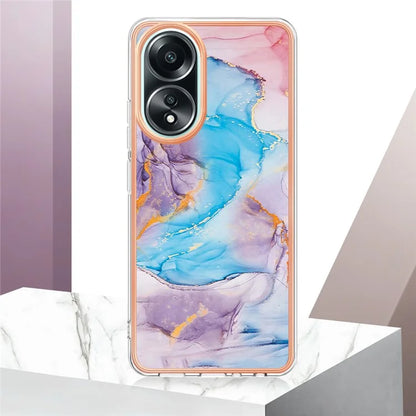 YB IMD Series-1 For Oppo A58 4G Case Electroplating Pattern TPU Phone Cover